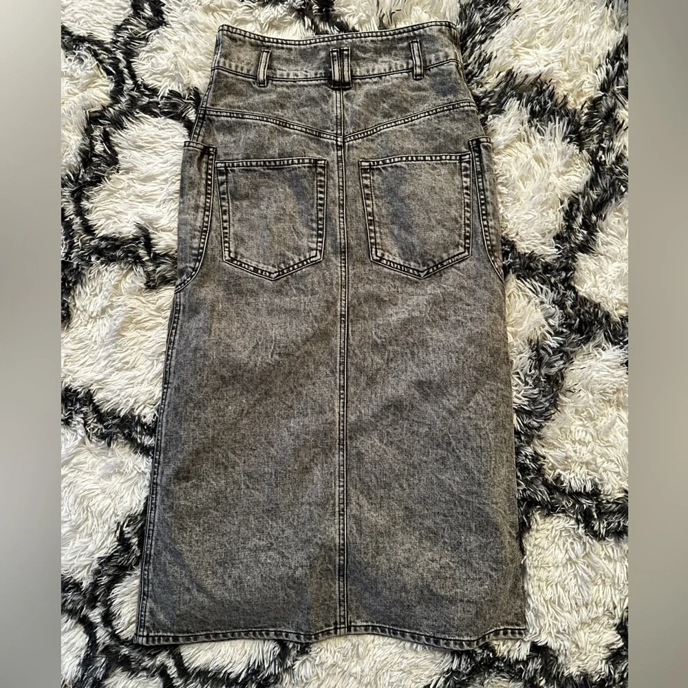New Isabel Marant Étoile Toria Denim Skirt in Light Grey Size 34